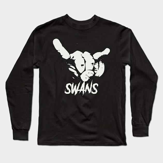 swans horn sign Long Sleeve T-Shirt by sumurbatu